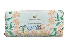 長財布 レディース ベベダヤン 金木犀とシマエナガ 財布 合皮 ラウンドファスナー 多機能 小銭入れ BB5-1421 