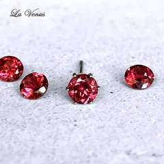 ✴︎大人ピンク✴︎ つけっぱなしOK インド産 ロードライトガーネット 一粒 ピアス 4mm 宝石質AAA 316 サージカルステンレス 片耳用 金属アレルギー対策 スタッド