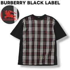 【人気】 バーバリー ブラックレーベル BURBERRY BLACK LABEL ノバチェック柄 クルーネック 半袖 Tシャツ カットソー トップス 3 ブラック メンズ