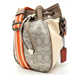 ✨美品✨ COACH コーチ ショルダーバッグ トートバッグ 小物入れ 巾着型 フィールドバケット ボーダー柄 シグネチャー 総柄 チャーム ロゴ型押し 肩掛け 斜め掛け キャンバス レザー グレー 灰色 グリーン 緑色 ホワイト 白色