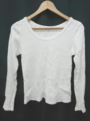 ◇ ⊆ BEAUTY & YOUTH ビューティアンドユース コットン100% 長袖 カットソー サイズL ホワイト レディース E  【1410230013746】