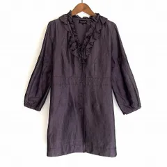 #snc ランバン LANVIN チュニック 40 紫系 フリル 麻混 イタリア製生地 レディース [921144]のサムネイル
