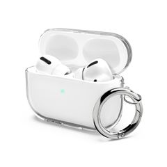ProケースクリアAirpodsPro Airpods 2019 Air Pods Aircawin Pro充電ケースカバーエアーポッズプロケース、 全面保護防塵クリアケースかわいいファッショナブルなソフトTPU透明耐衝撃性落下防止ケース（カラビナ付き）、前面