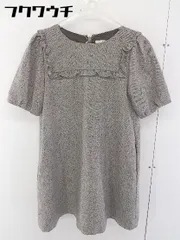 ◇ dazzlin ダズリン フリル 半袖 ミニ ワンピース サイズS ブラウン系 アイボリー系 レディース  【1109130001532】
