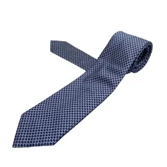 【美品】Brioni／ブリオーニ／シルクチェックタイ／ブルー×シルバー O61D00PC4344100E.jpg