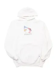 《トップス》RUSSELL Print Hoodie 刺繍ロゴ 90s ホワイト XL|コットン・ポリエステル