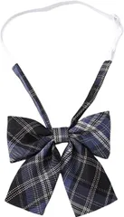 Eiza スクールリボン ネクタイ チェック柄 学生 制服 小物 高校生 中学生 コスプレ e800( ネイビー/ブルー/ホワイトライン,  Free Size)