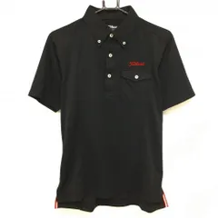 極美品 Titleist タイトリスト ビックロゴ ポロシャツ LL ブラック ストレッチ ツアーフラッグシップモデル ボタンダウン半袖