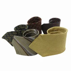 クリスチャンディオール Christian Dior 等 ネクタイ おまとめ5本セット 総柄 レジメンタルストライプ 絹 シルク 黄 イエロー 紺 ネイビー 赤 レッド ベージュ /FT