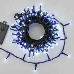 【新品】 【日本現地法人 10年販売実績】AKIRARI イルミネーションライト クリスマスライト ストレート 定番商品 100球 10m 防雨 連結可 屋外 防水 コントローラ付 メモリ記憶 8点灯パターン (ブルーホワイト(青・白)) 0