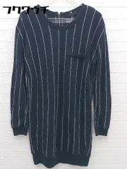 ◇ ESTNATION エストネーション ストライプ ニット 長袖 ミニ ワンピース サイズ38 ネイビー レディース 【中古】 【1002801332013】のサムネイル
