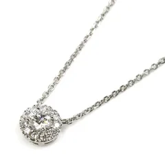 Vendome Aoyama ヴァンドーム青山 Pt950プラチナ グレース ネックレス ダイヤモンド0.177ct/0.07ct 2.7g ～45cm フリーチェーン レディース 中古 美品