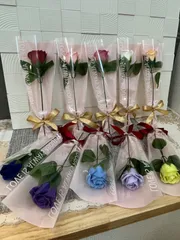 【大人気！】新色　一輪薔薇ソープフラワー(5本)