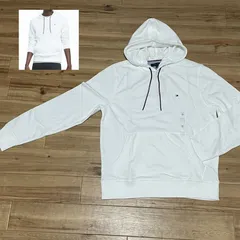 TOMMY HILFIGER USA トミーヒルフィガー 薄手 スウェット プルオーバーパーカー 白