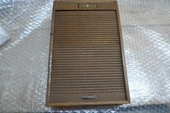 希少】昭和レトロ シャッター式 木製 硯箱 文箱（白磁インク壺・古墨