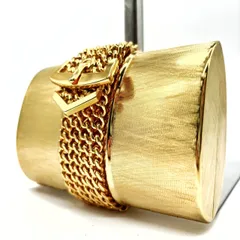 【希少】 Rodo ロド × WAKO 和光 アクセサリーポーチ パーティーバッグ ハンドバッグ 小物入れ がま口 ゴールドチェーン フォーマル バックル ゴールド金具 ビンテージ ヴィンテージ メタル レザー レディース ゴールド 金色のサムネイル