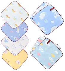 ハーフハンカチ ミニ 紐付き】子供 サイズ25*25cm 保育園 綿100％ 口拭き 6層ガーゼおしぼり【6枚セット 手拭き 子供タオル 赤ちゃん ガーゼハンカチ ベビー出産祝い KKigugol 男の子