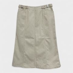 【美品】【ロングスカート】『タイトロングスカート』ストレッチ素材 [ベージュ系] (M～L) 商品A2355 管理C