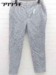 ◇ united arrows a day in the life ストライプ パンツ サイズ38 ブラック系 ホワイト レディース 【中古】 【1002800369706】