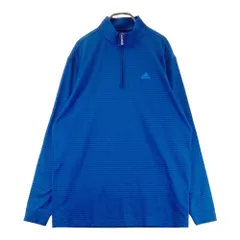 サイズ：M ADIDAS GOLF アディダスゴルフ  ハーフジップ 長袖Tシャツ ボーダー柄 ブルー系 [240101444236] ゴルフウェア メンズ ストスト