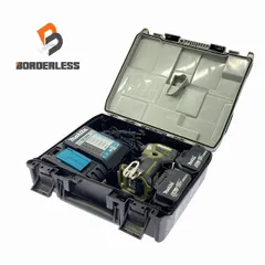 ☆中古品☆makita マキタ 18V 充電式インパクトドライバ TD173DRGXO バッテリー2個(18V 6.0Ah) 充電器 ケース付き 105006
