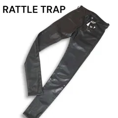 【新品 23AW】 RATTLE TRAP メンズビギ 秋冬 裏起毛★ ハイパー スキニー シンセティック レザー パンツ Sz.SS　メンズ 黒