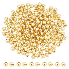 【新着商品】ビーズチャームパーツ ブレスレットネックレス用 メタルビーズ 金属ビーズ アクセサリーパーツ ゴールデン 小さなビーズ ジュエリー作り マルイビーズ クラフト用品 丸玉 ロンデルビーズ 手作り素材 304ステンレス製スペーサービーズ 4mm DIY