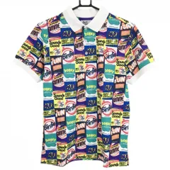 【新品】ジャックバニー 半袖ポロシャツ マルチカラー 総柄 吸水速乾 UVカット メンズ 4(M) ゴルフウェア Jack Bunny