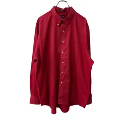 CHAPS 長袖 無地シャツ 2XL レッド チャップス ボタンダウン ビッグサイズ シンプル 長袖シャツ トップス 古着卸 アメリカ仕入 a709-6076