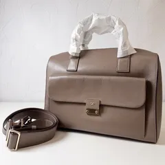 ✨Sランク　アニヤハインドマーチ　  ２way　カーカー　ショルダーバッグ　ハンドバッグ　bag　大容量　レザー　リボン　通勤バッグ　ブラウン　「54EL」