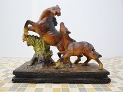 1960s-70s ヴィンテージ レザーラップ 馬 彫像 本革 2体セット - メルカリ