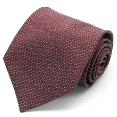 タカキュー ブランドネクタイ チェック柄 格子柄 ドット シルク メンズ ワインレッド TAKA Q 【中古】