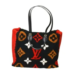 ルイヴィトン LOUIS VUITTON 2WAY ハンド/トートバッグ モノグラムテディ オンザゴー GM 黒×赤 M55421 レディース F-YA1099