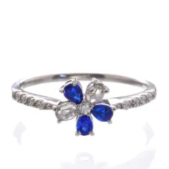 指輪 レディース アウイナイト リング プラチナ ダイヤモンド Pt950 フラワー 刻印入り 鑑別書付き 日本製【人気アイテム】【アクセサリーマート/メルカリShops店】