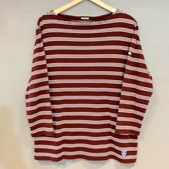 ORCIVAL オーシバル ７分袖 ボートネック ボーダーTee FRANCE フランス 白 茶 ホワイト ブラウン　メンズ サイズ５