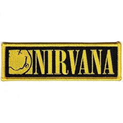 オフィシャル バンドワッペン ニルヴァーナ NIRVANA Logo & Happy Face ブラック 黒