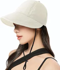 キャップ レディース uvカット帽子 深め つば広 大きいサイズ あご紐 調節可能 無地 小顔効果女優帽 遮光100％ 多用途 春 夏 秋 冬兼用R1099