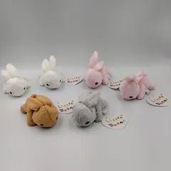 【TAKA42-93】◇ 未検品 TST ADVANCE ティエスティ アドバンス ｢Little Beans リトル ビーンズ うさぎの,ぬいぐるみ｣ ホワイト&ピンク&グレー&ベージュ 4色 まとめて 6点セット