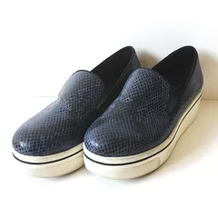 美品 STELLA McCARTNEY ステラマッカートニー 厚底 スニーカー 35 22.5cm相当 レディース スリップオン ブルー 青 パイソン 392312