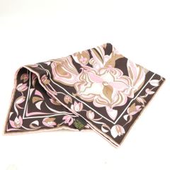 美品 EMILIO PUCCI エミリオプッチ ポケットチーフ シルク ハンカチ レディース AN1935 【中古】