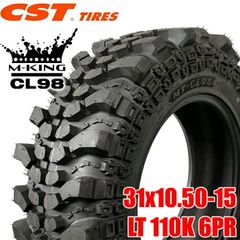 【2025年製】 送料無料 CST Tires 31x10.50-15 LT 110K 6PR MUD KING CL98 バイアス マッドキング シーエスティー MTタイヤ オフロードタイヤ マッドテレーン 1本