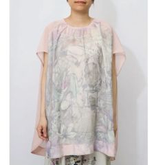 スカラー ScoLar 眼鏡リボンネコ柄シアープルオーバー （ブラック） スカラー ScoLar 眼鏡リボンネコ柄シアープルオーバー