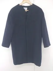 ◇ ROPE PICNIC ロペピクニック ウール混 長袖 ノーカラー コート サイズ38 ネイビー レディース E  【1304050018589】