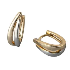 【ミックスシルバー×ピアス】[Cream dot. クリームドット公式]ピアス レディース 金属アレルギー ニッケルフリー キャッチレス 中折れ 開閉式 ワンタッチ フープ ミックスカラー ツイスト レイヤード風 大人 上品