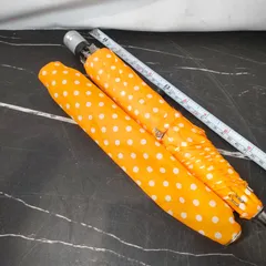 【新品】昭和 レトロ 水玉 折りたたみ傘 オレンジ 高級 洋傘 年代物 アンティーク ビンテージ JAPAN 日本 傘 アイデアル ポップ 台風 雨 ゲリラ 豪雨