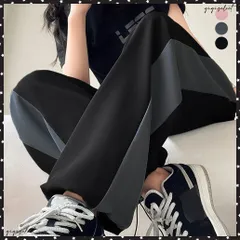 セミワイドパンツ ジョガーパンツ 韓国レディースボトムス イージー ストレートパンツ ハイウエスト ロングパンツ 部屋着運動着 体型カバー ライン入りズボンリラックスパンツ カジュアルパンツ 美脚おしゃれボトム