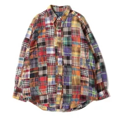 RALPH LAUREN ラルフローレン シャツ サイズ:LL 90s ワンポイント刺繍  パッチワーク チェック フランネル ボタンダウン 長袖 シャツ BLAKE 90年代 オールドラルフローレン ビッグサイズ マルチカラー トップス カジュアルシャツ