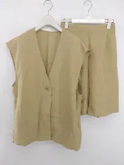 ◇ forksy. カジュアル Vネック バックゴム ベスト キュロット セットアップ 上下 サイズF ベージュ系 レディース P 1308010001369のサムネイル