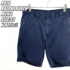 【US古着】POLO RALPH LAUREN　ポロラルフローレン　ショートパンツ　メンズ　サイズ表記35　2XL相当ダークネイビー