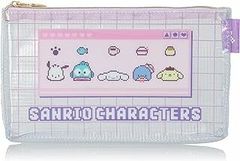 【フラットポーチ】サンリオキャラクターズ ビットデザイン クリア パープル
